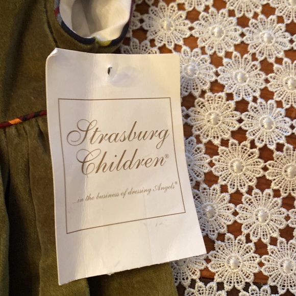 Darling green velvet dress with plaid size 6 months. NEW - Picture 2 of 5